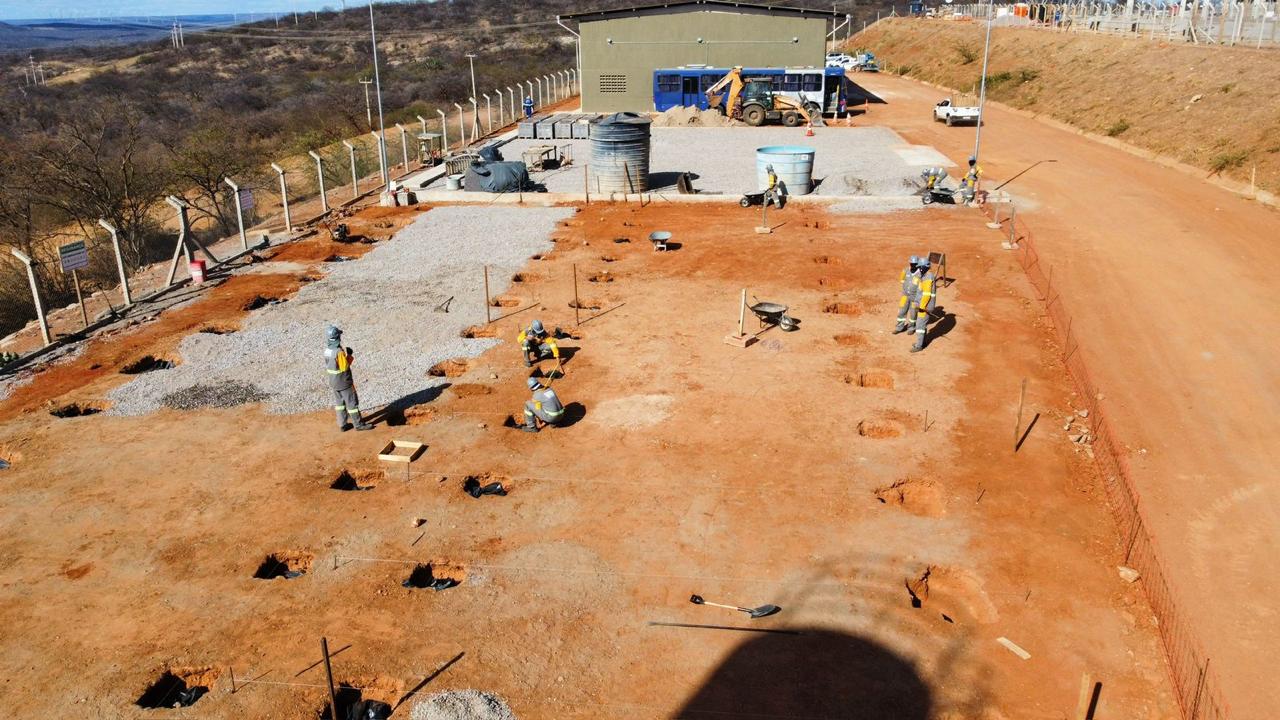 Fundações e locação de obra no canteiro